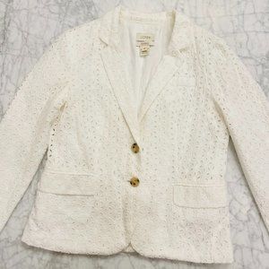 J.Crew Ivory Eyelet Blazer Women's Size 6
